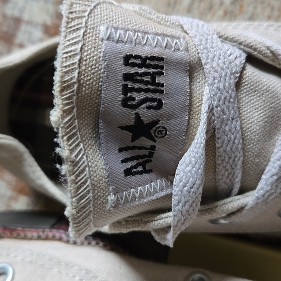 CONVERSE ALL STAR Beige Canvas with Tweed wrap. WMN 6 MENS 4 EUC UNISEX - Picture 11 of 12